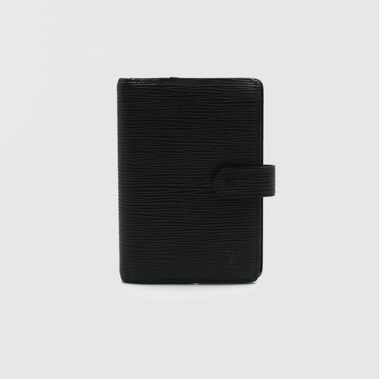 Louis Vuitton Black EPI Small Ring Agenda Wallet