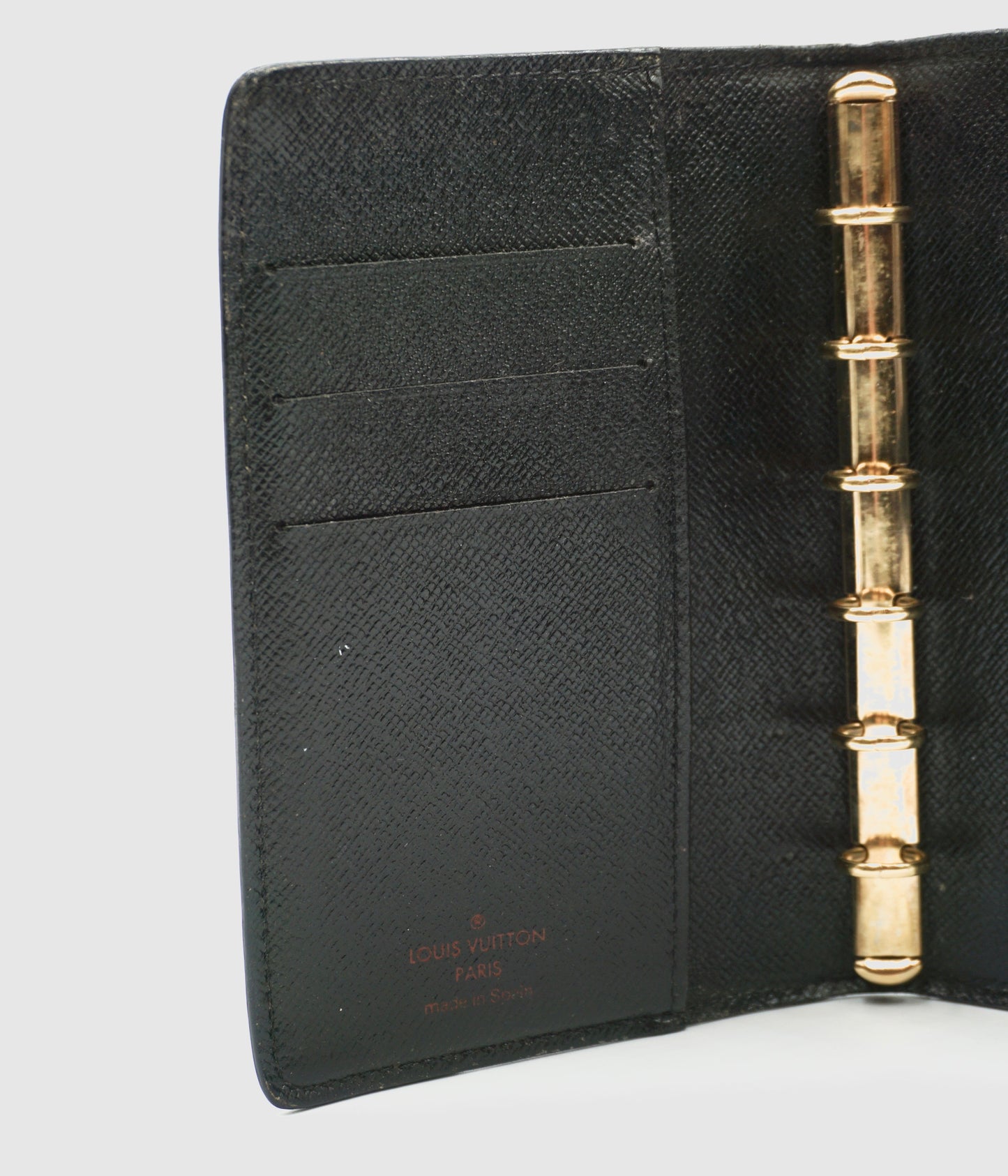 Louis Vuitton Black EPI Small Ring Agenda Wallet