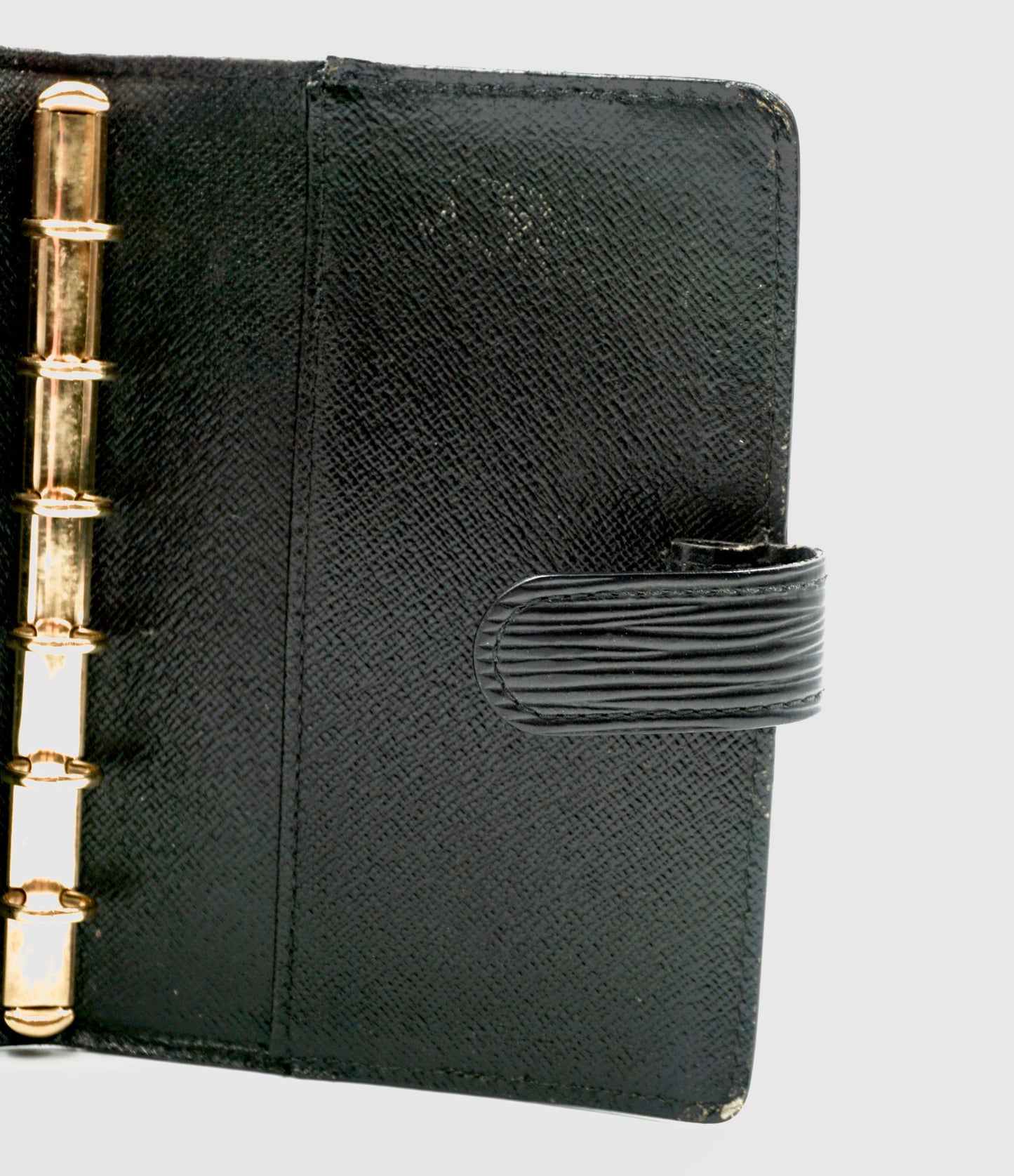 Louis Vuitton Black EPI Small Ring Agenda Wallet