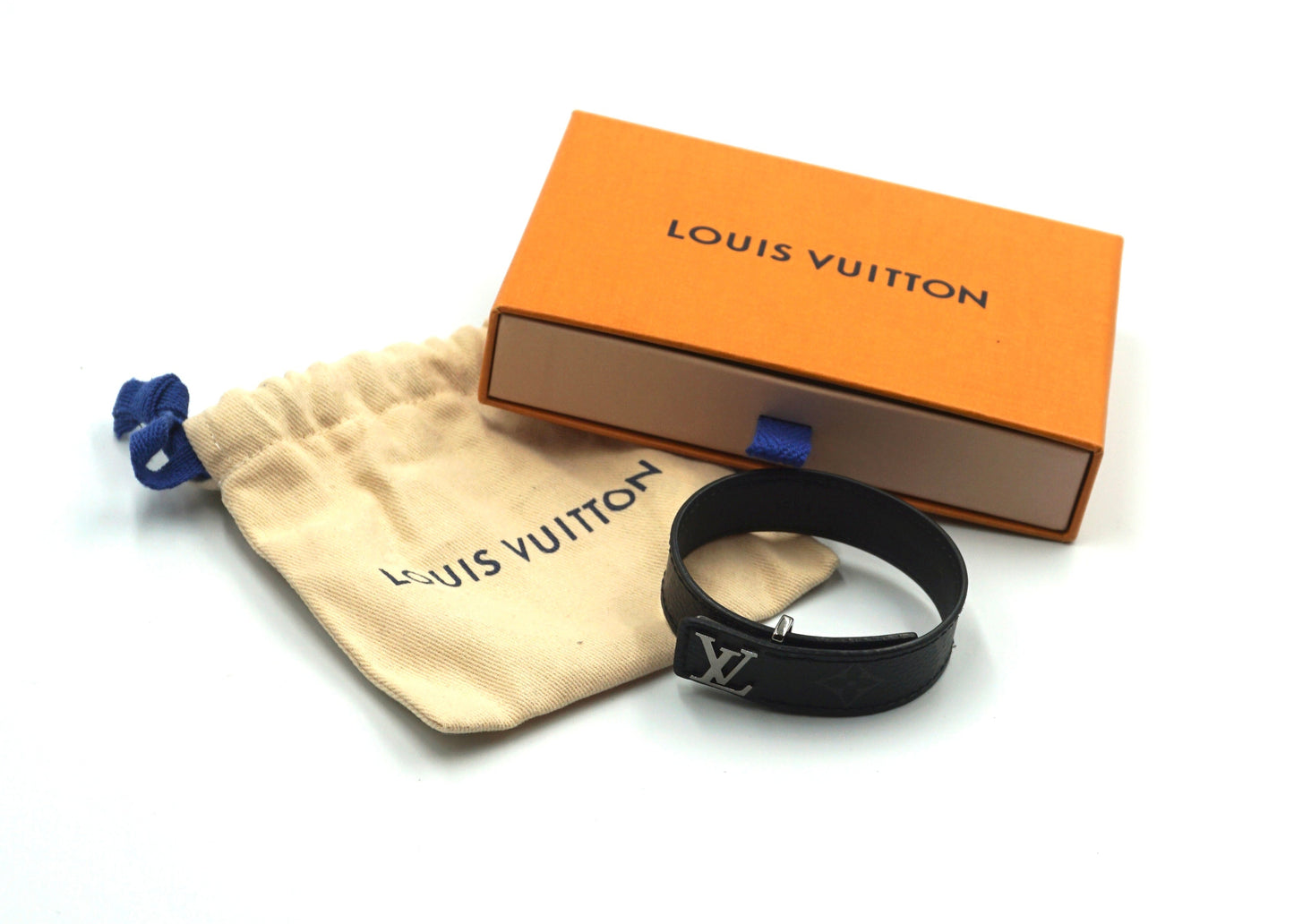 Louis Vuitton Slim Monogram Eclipse Mens Bracelet